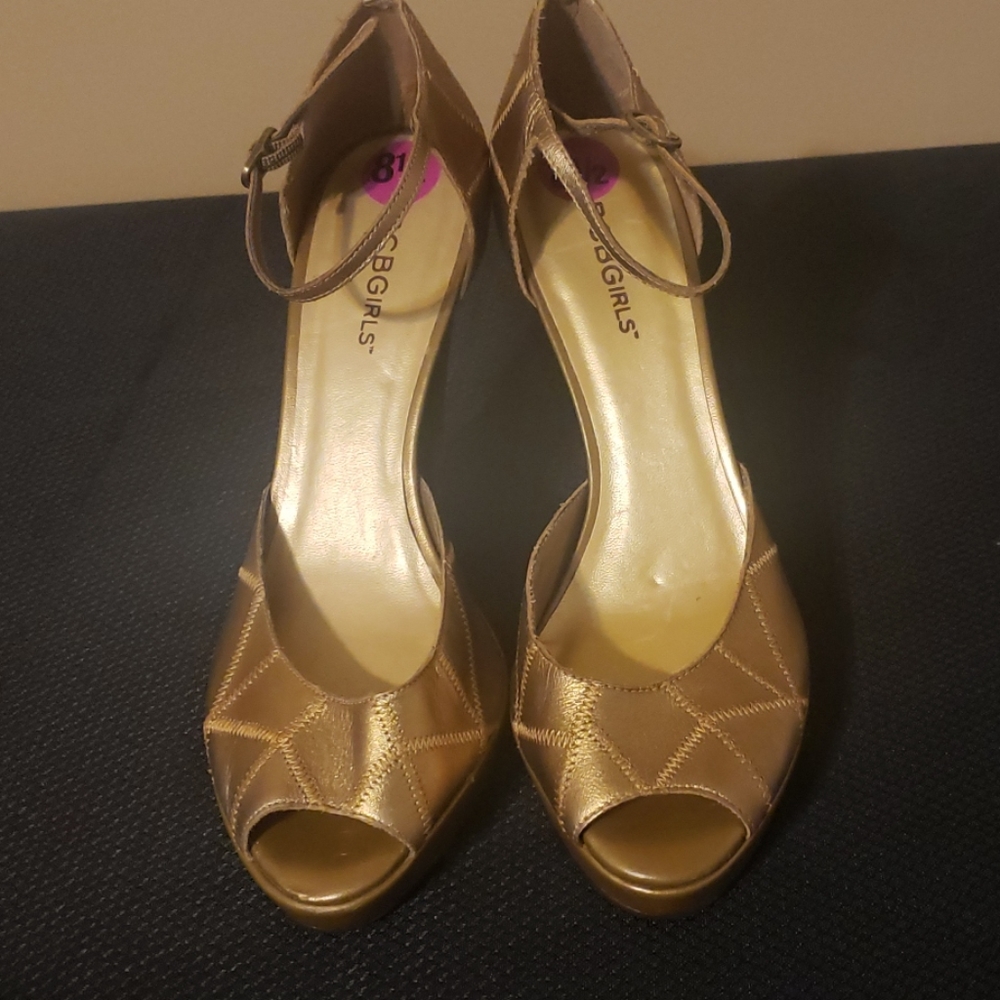 Gold Leather BCBGirls Platforms